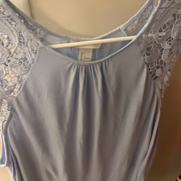 Light Blue Tank with Lace sleeves! - Picture 3 of 3